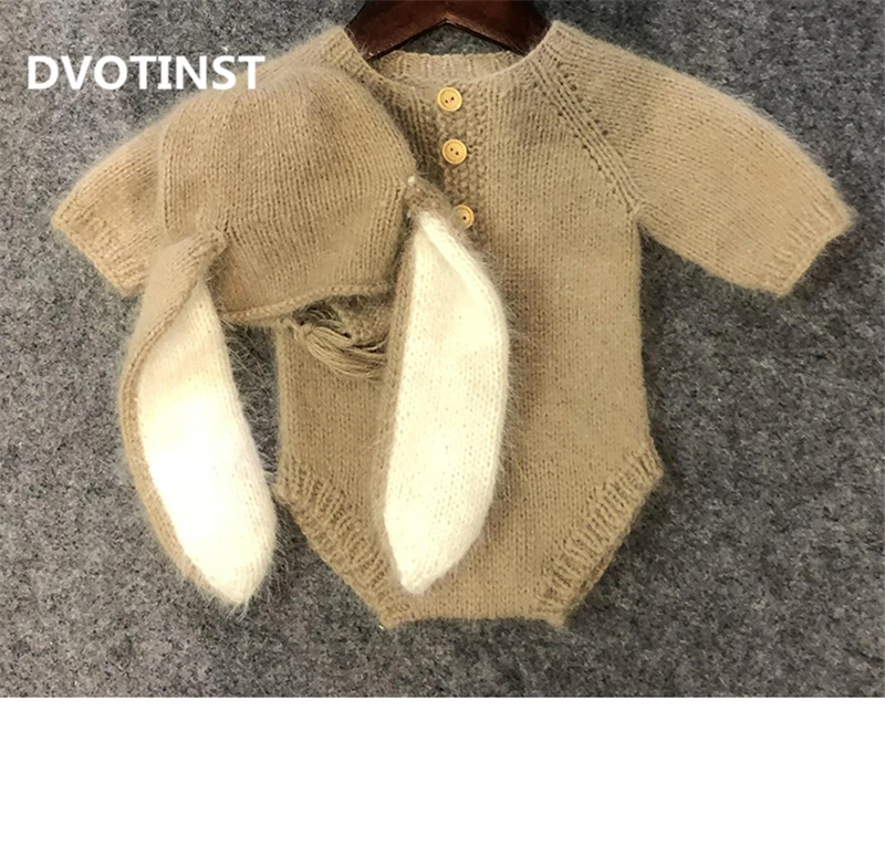 Dvotinst новорожденный реквизит для фотосессии для ребенка, вязаная крючком мягкая одежда, комбинезоны, аксессуары для фотосессии в студии