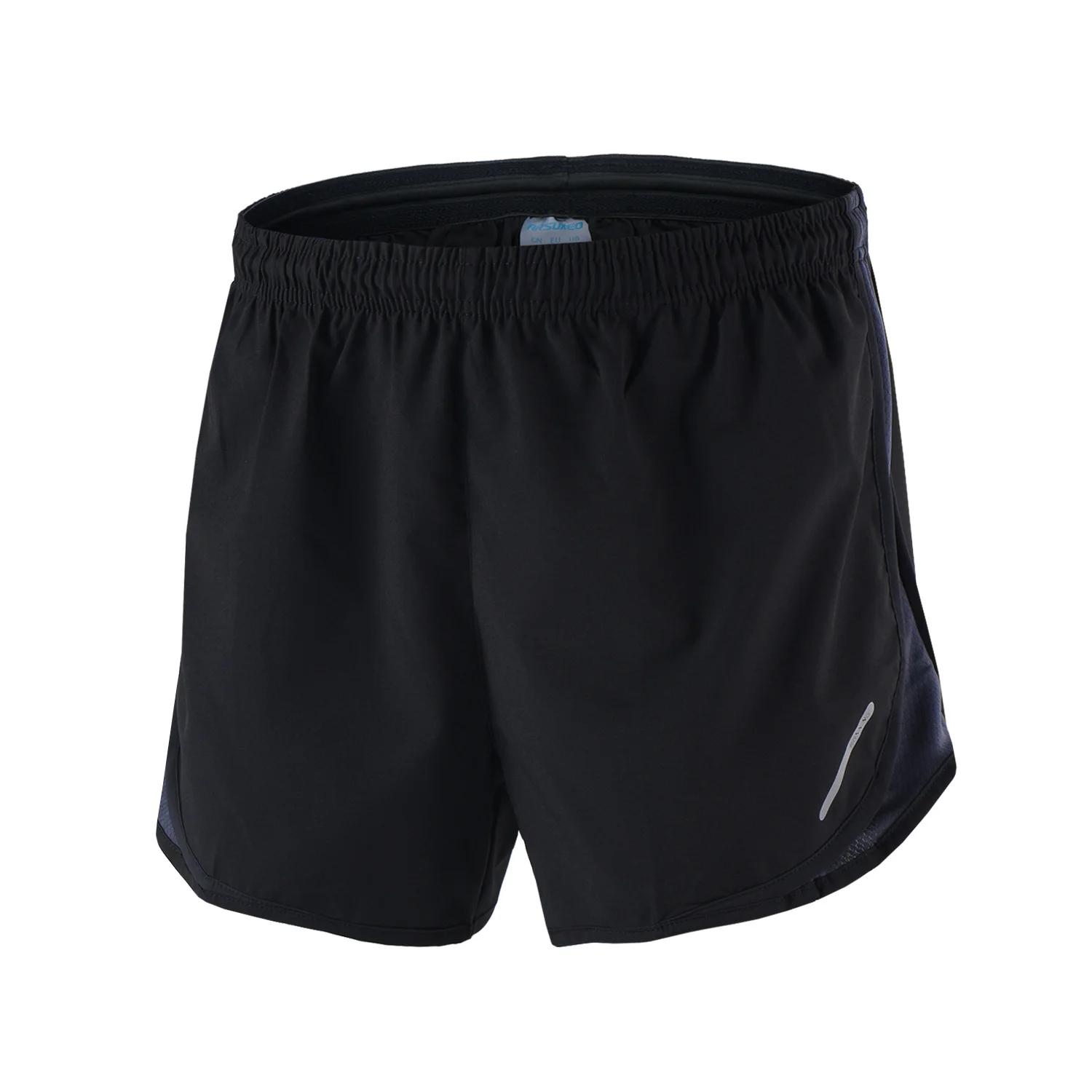 Gray Running Shorts ARSUXEO для марафона 2-в-1 шорты Для мужчин дышащая быстросохнущая обучение Фитнес Спортивная Спортивные шорты с карманом на молнии - Цвет: Gray Running Shorts