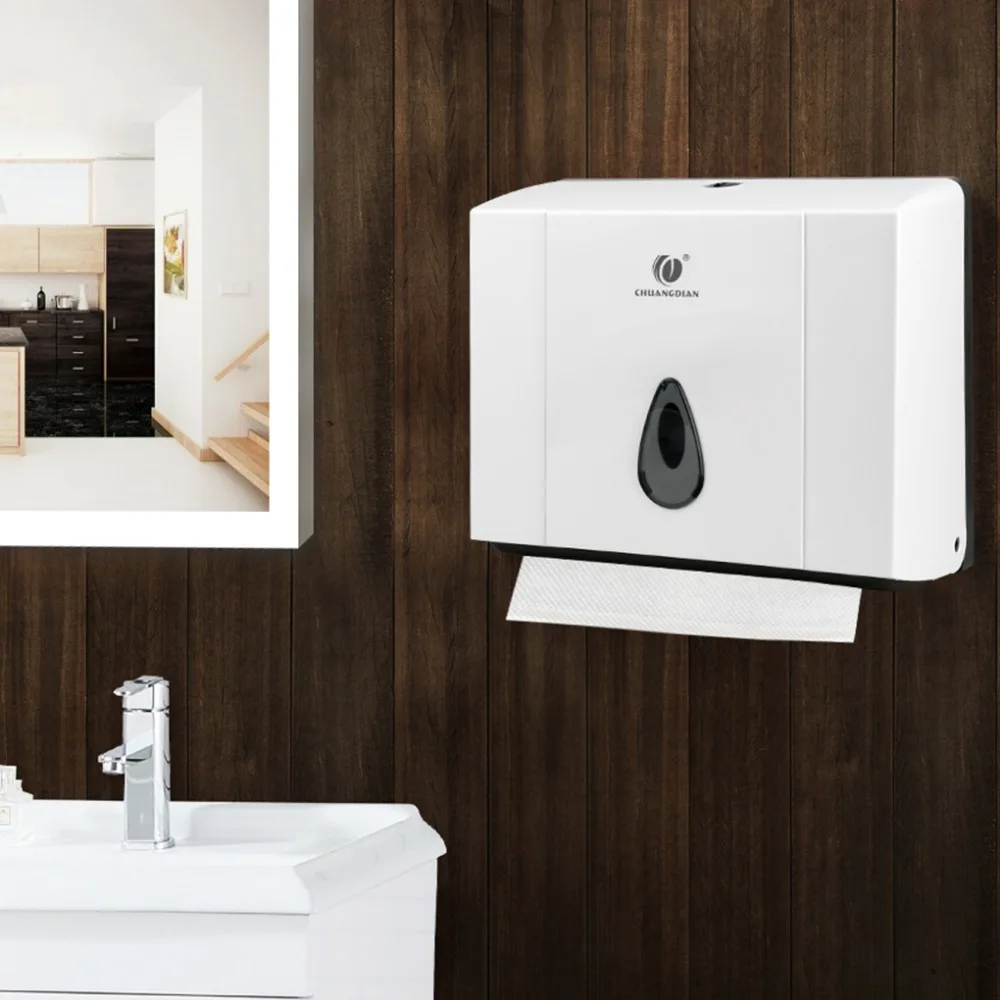 

CHUANGDIAN Wall Mounted Tissue Box Bathroom Rest Room Waterproof Toilet Paper Holder Wall Mounted Hand Paper Towel Dispenser