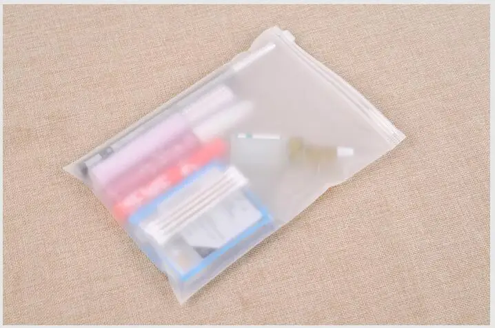 100pcsMatte прозрачная пластиковая сумка для хранения Ziplock дорожные сумки замка