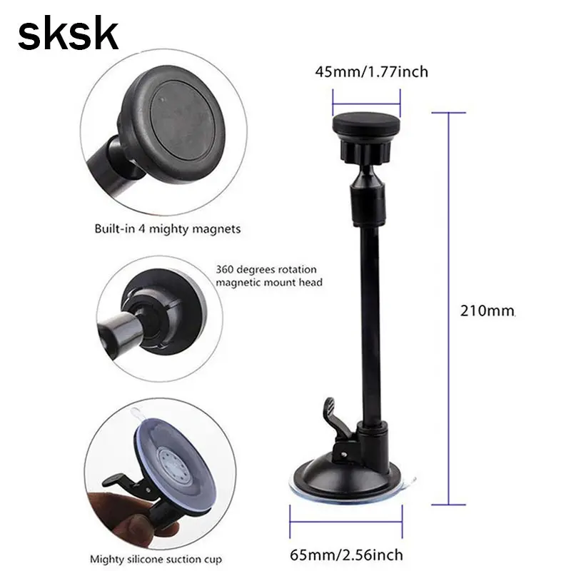 

SKSK Universal Mobile Phone Dashboard Windshield Car Long Gooseneck Magnetic Holder Stand Mount for Gps Smartphone Cellphone