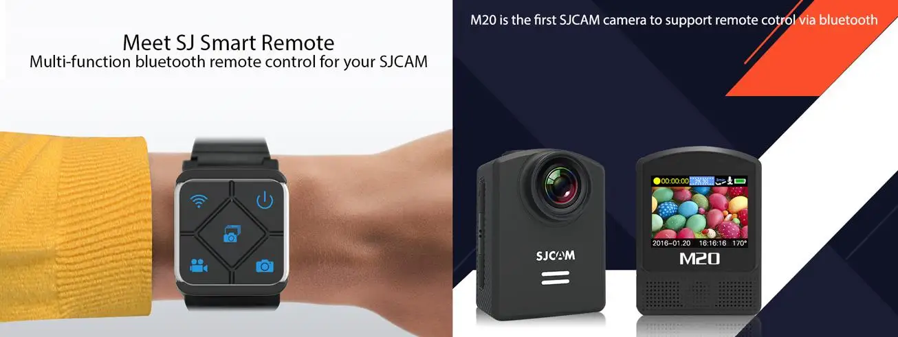 Оригинальная Спортивная Экшн-камера SJCAM M20 с Wi-Fi и гироскопом, HD 2160 P, 16 МП, 4 K, водонепроницаемая, DV, Bluetooth, часы, рычаг автоспуска, пульт дистанционного управления