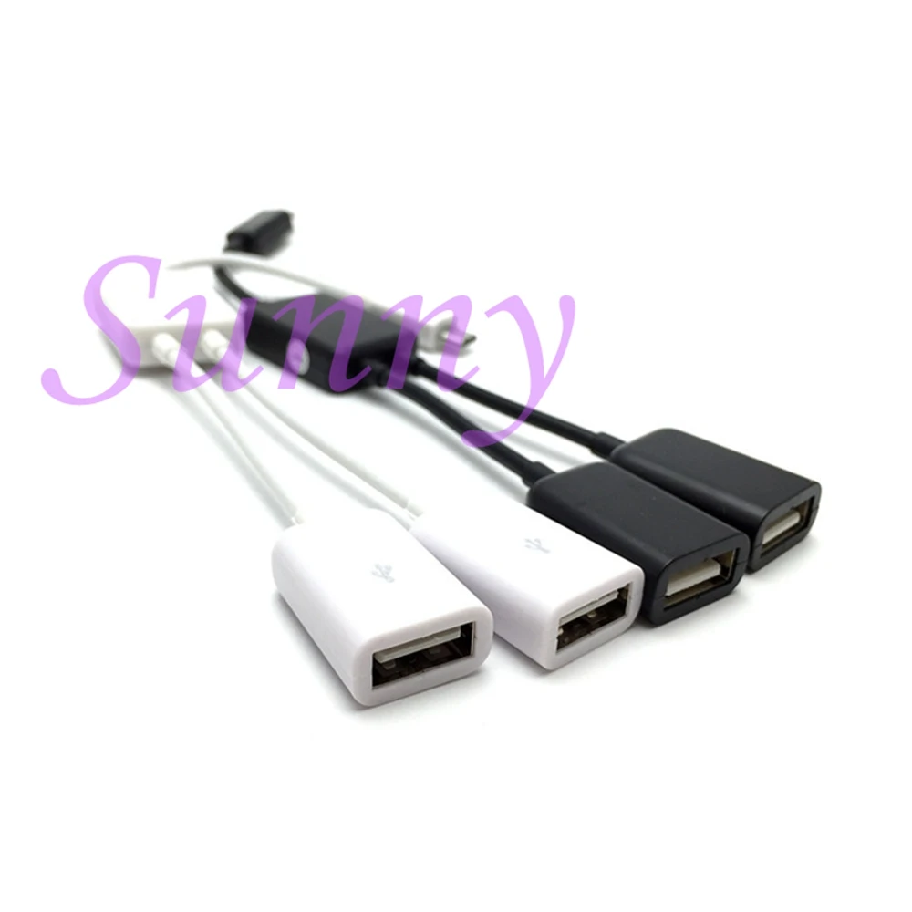 Микро USB кабель с переходником типа папа на 2 порта мама поддержкой OTG|usb male cable|usb a