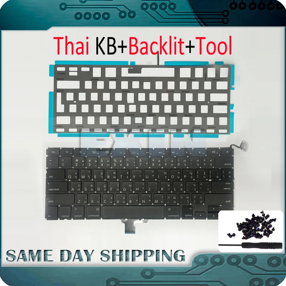 OEM новая клавиатура для Macbook Pro 13 &quotUnibody A1278 тайский язык подсветка винты 2009 2012