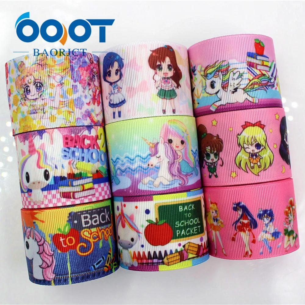 OOOT BAORJCT G-18524-285 38 mm 10 yards Cartoon ribbons thermal transfer printing lattice wedding accessories DIY materials | Дом и сад