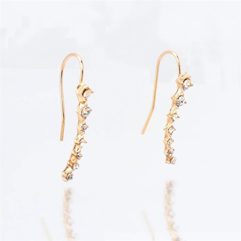 New Brincos elegant Bijoux mujer Boucle D'oreille Ear Cuff Big Dipper Crystal Stud Earrings For Women Wedding Jewelry Girl Gift |
