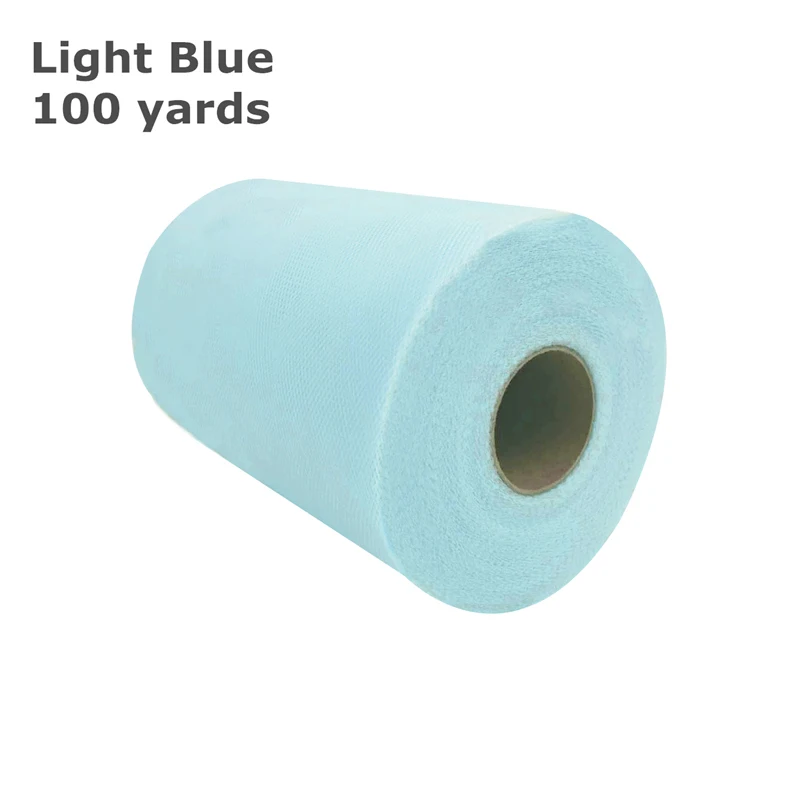 Light Blue Белый, розовый тюль в рулоне 15 см* 100 ярдов, свадебное украшение, рулон ткани, катушка, тюль, платье-пачка, сделай сам, органза, Детские вечерние принадлежности для душа - Цвет: Light Blue