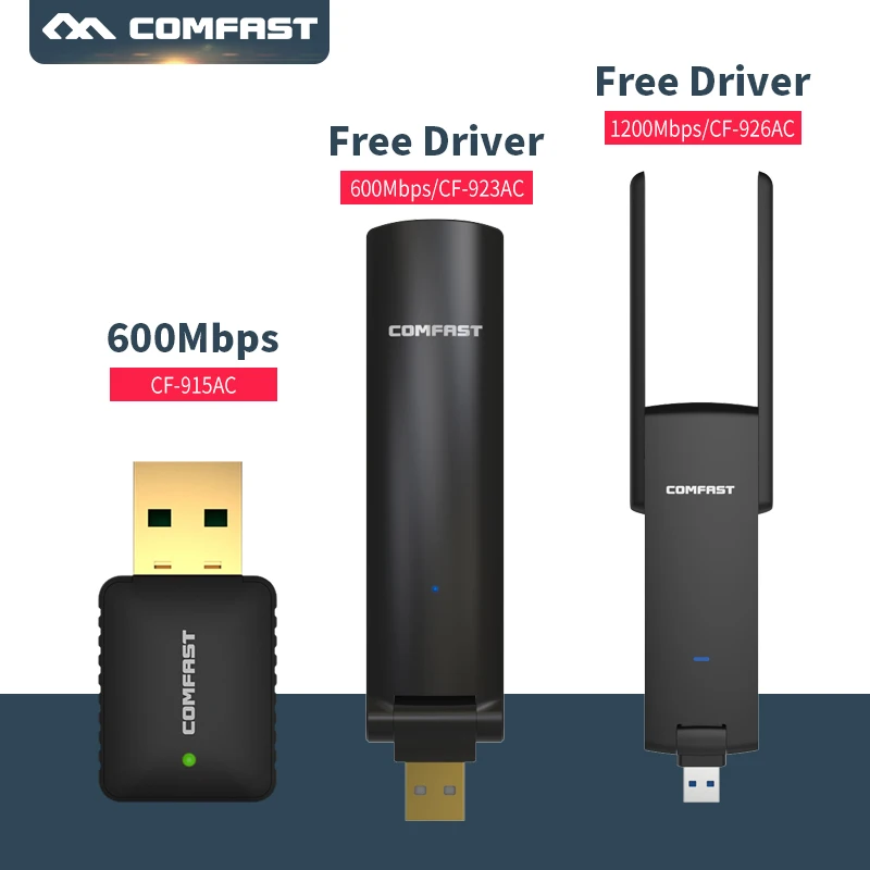 COMFAST usb wifi адаптер 600 Мбит/с USB2.0 1200 Бесплатный драйвер 2 4 ГГц + 5 двухдиапазонный Wi Fi