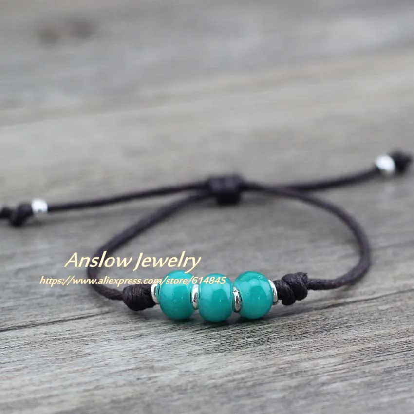 Peacock blue Anslow Горячая сладкий корейский ручной работы DIY Шарм Bijoux кожаный браслет для женщин браслеты дружбы подарок на день матери LOW0493LB - Окраска металла: Peacock blue
