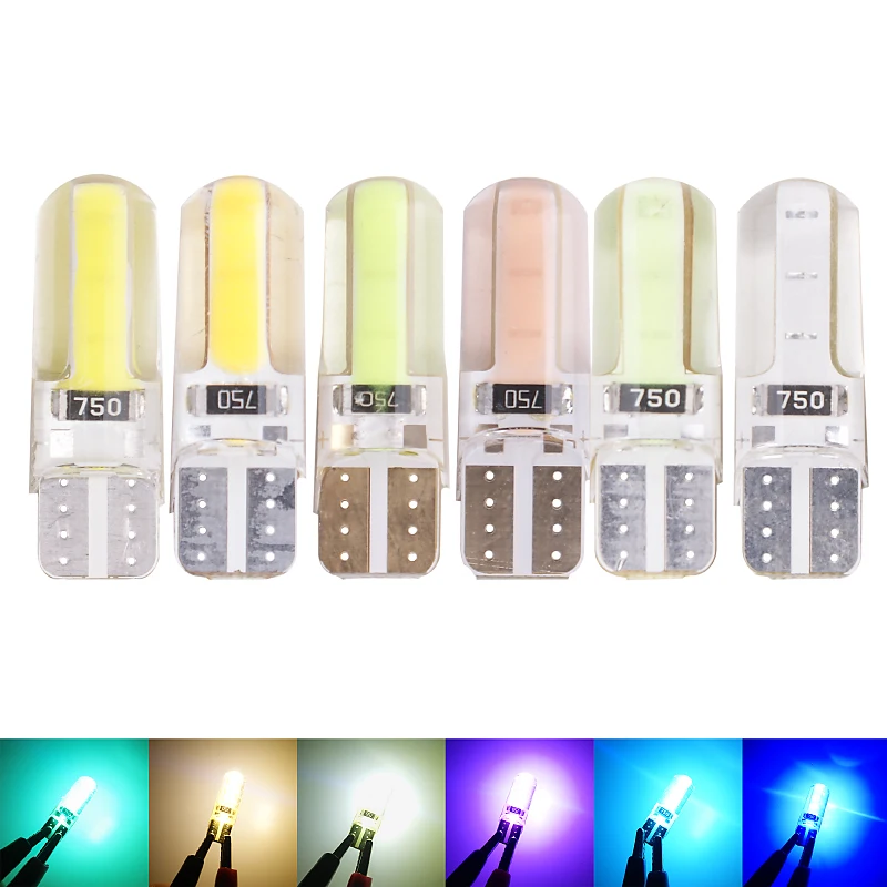 1 шт. Новый светодиодный светодиод T10 194 W5W COB + силиконовый корпус СВЕТОДИОДНАЯ