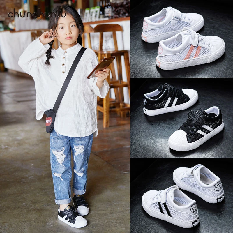 Осень 2018 г. для маленьких девочек модная обувь с дышащей сеткой дети повседневное