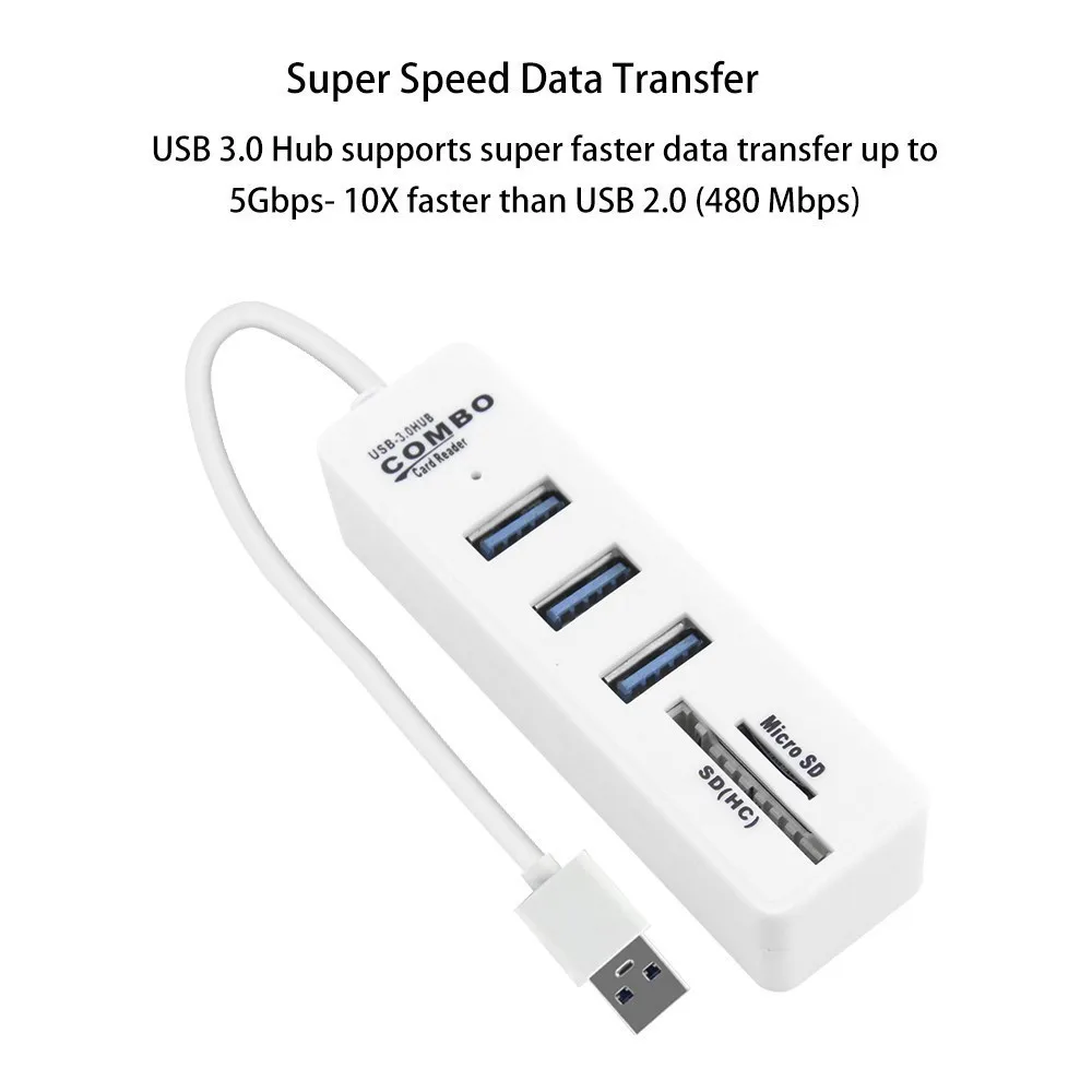 Адаптер Usb 3 0 с портами и кардридером для Sd/Tf карт|USB-хабы| |