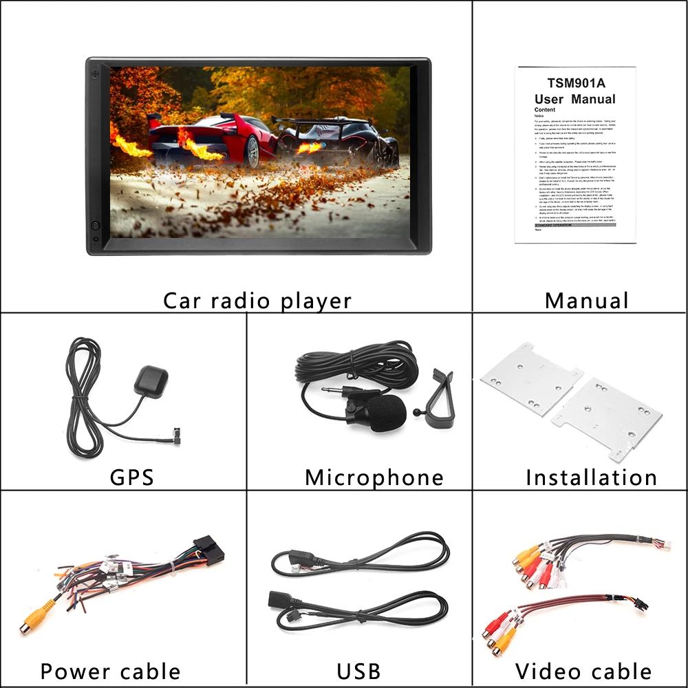 AMPrime Android 2 din 7 &quotУниверсальный wifi Автомобильный мультимедийный gps навигация