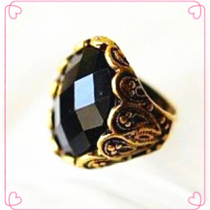 2016 новое модное кольцо популярное резное черное винтажное Фирменное крутой