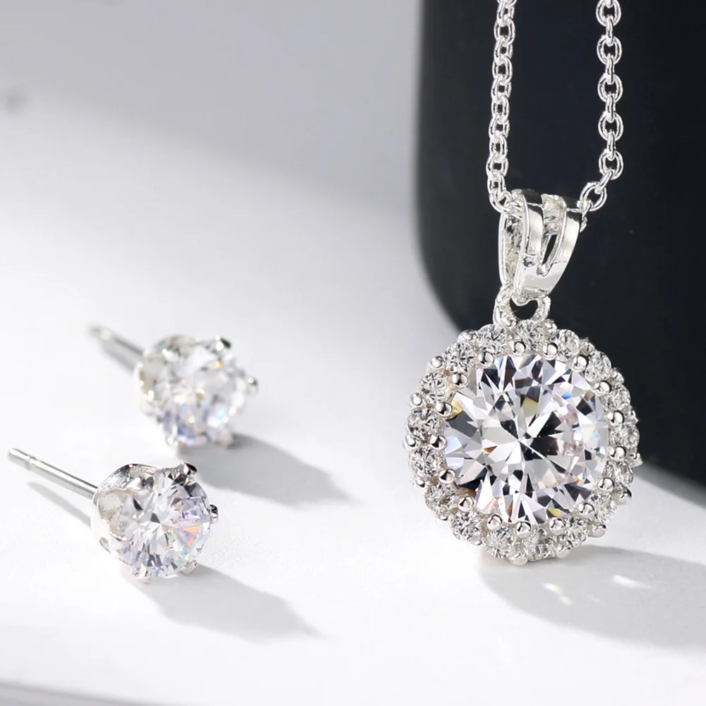 Neoglory Посеребренные Круглые модные брендовые ожерелья и серьги Свадебные