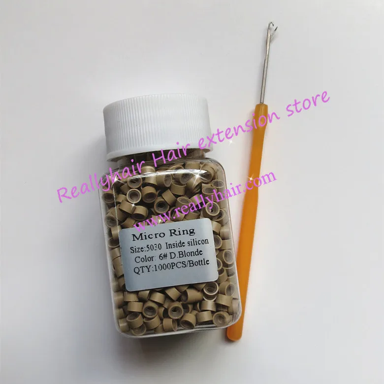 1000 шт/бутылка с силиконовой подкладкой микро звенья кольца Бусины для