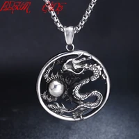 hiphoprock jewelry dragon shield defence titanium 316l stainless steel pendants necklaces men women pendant necklace