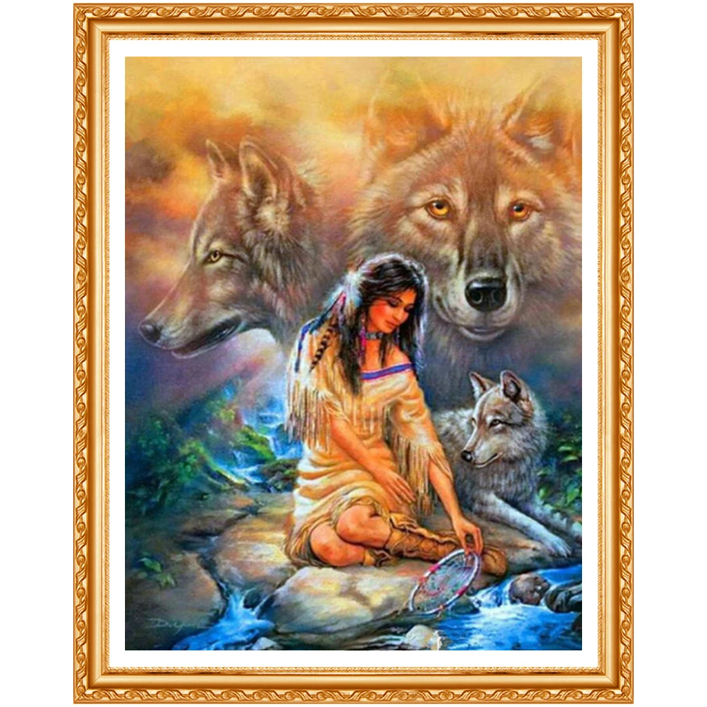 Полный квадратный/круглый дрель 5D DIY Алмазная картина &quotиндийская женщина