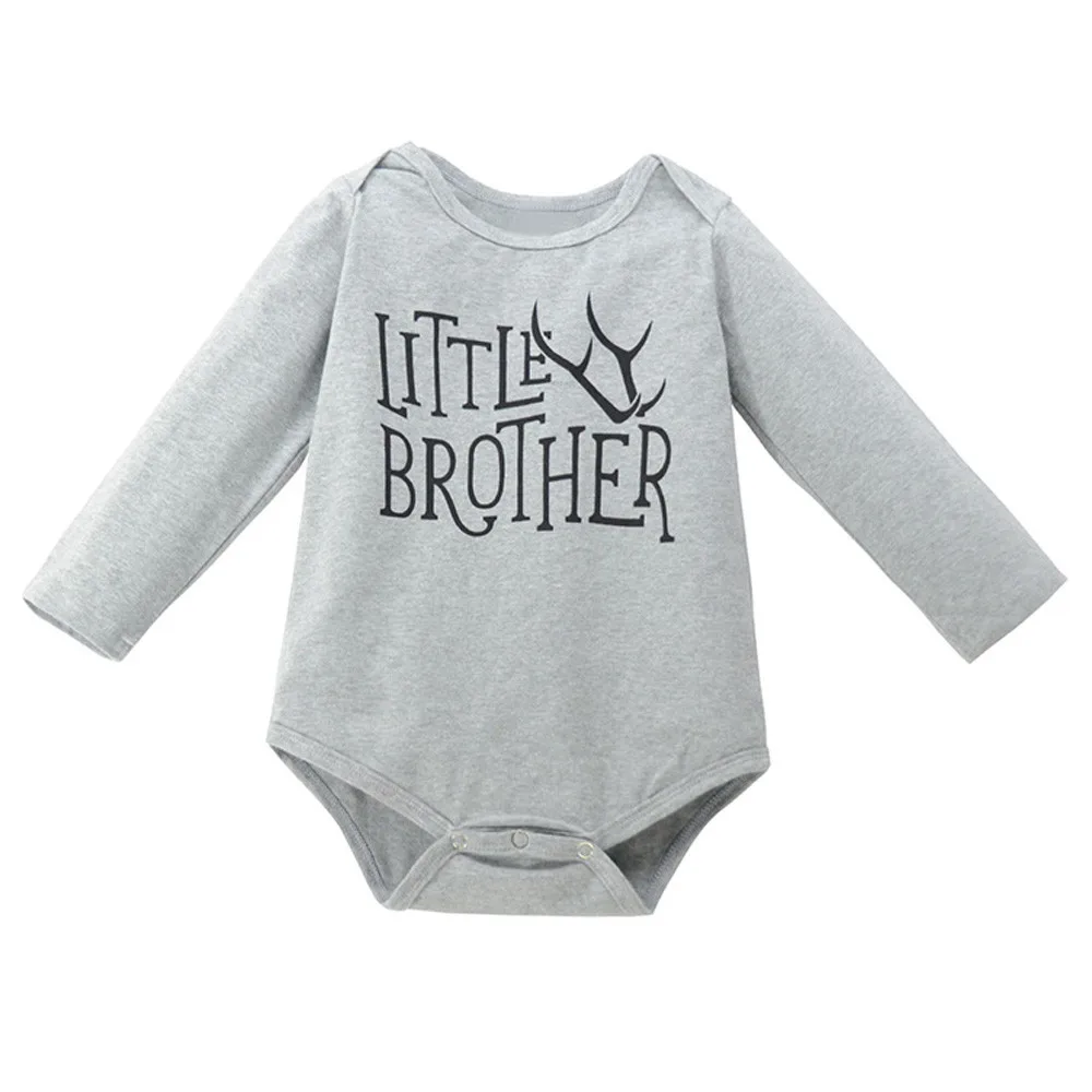 baby girl boys clothes overalls children's winter tracksuits Little Brother Romper Deer Print Trousers Cap costume clothing set | Детская