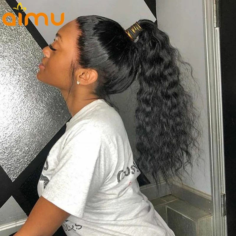 Индийские remy волосы свободные глубокая волна предварительно сорвал полный кружева человеческих волос парики для черных женщин с детскими волосами Aimu
