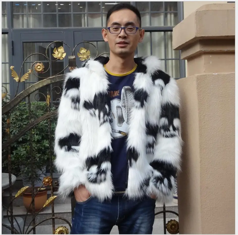 Xs 3xl новинка зимы мужское пальто из искусственного меха для ночного клуба
