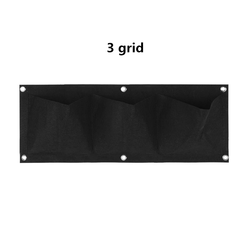 3 grid black Настенные подвешиваемые посадочные сумки 24 размера, зеленые сумки для выращивания растений, вертикальная садовая растительная гостиная сумка для бонсай с цветами, товары для дома - Цвет: 3 grid black