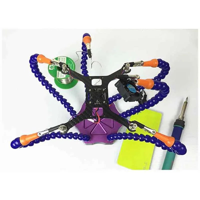 

Helping Hands Third Hand Soldering Tool 6 Flexible Arms Six Arm Soldering Station with USB Fan for Electronics Welding Repair