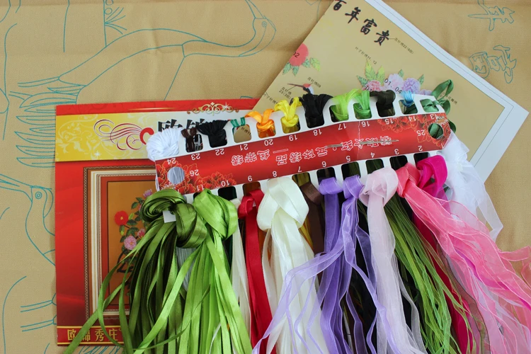 Наборы картин с вышивкой из необработанных лент ручной работы искусственные