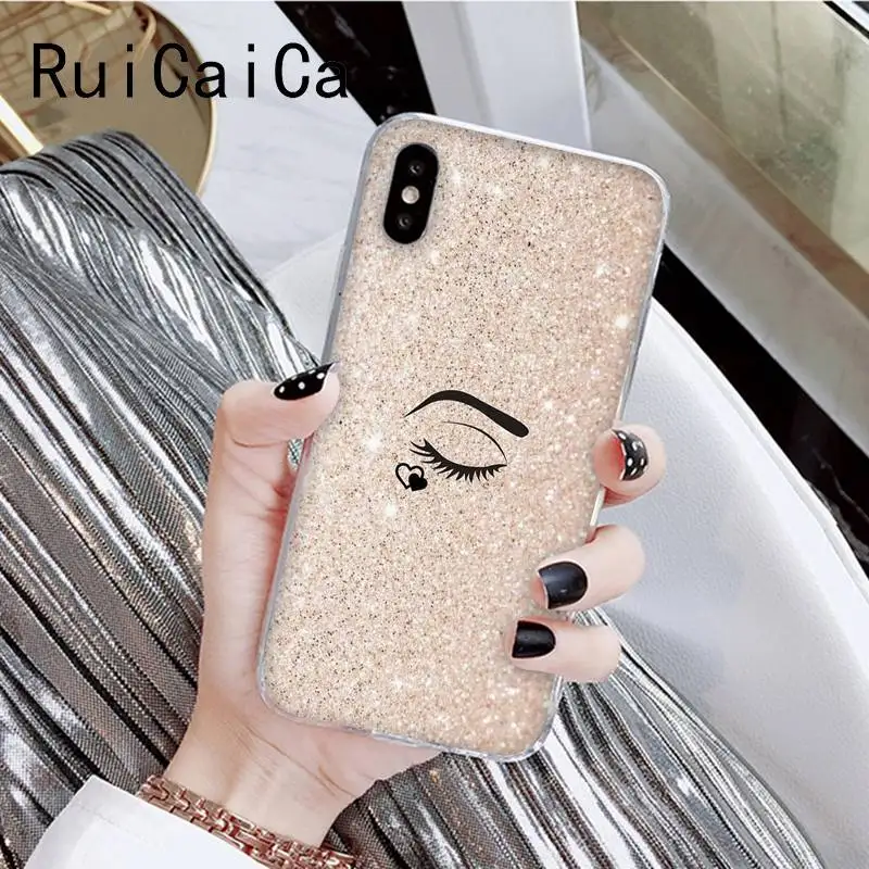 Модные ресницы RuiCaiCa красивая девушка Новый чехол для телефона iPhone 8 7 6 6S Plus X XS MAX 5 5S