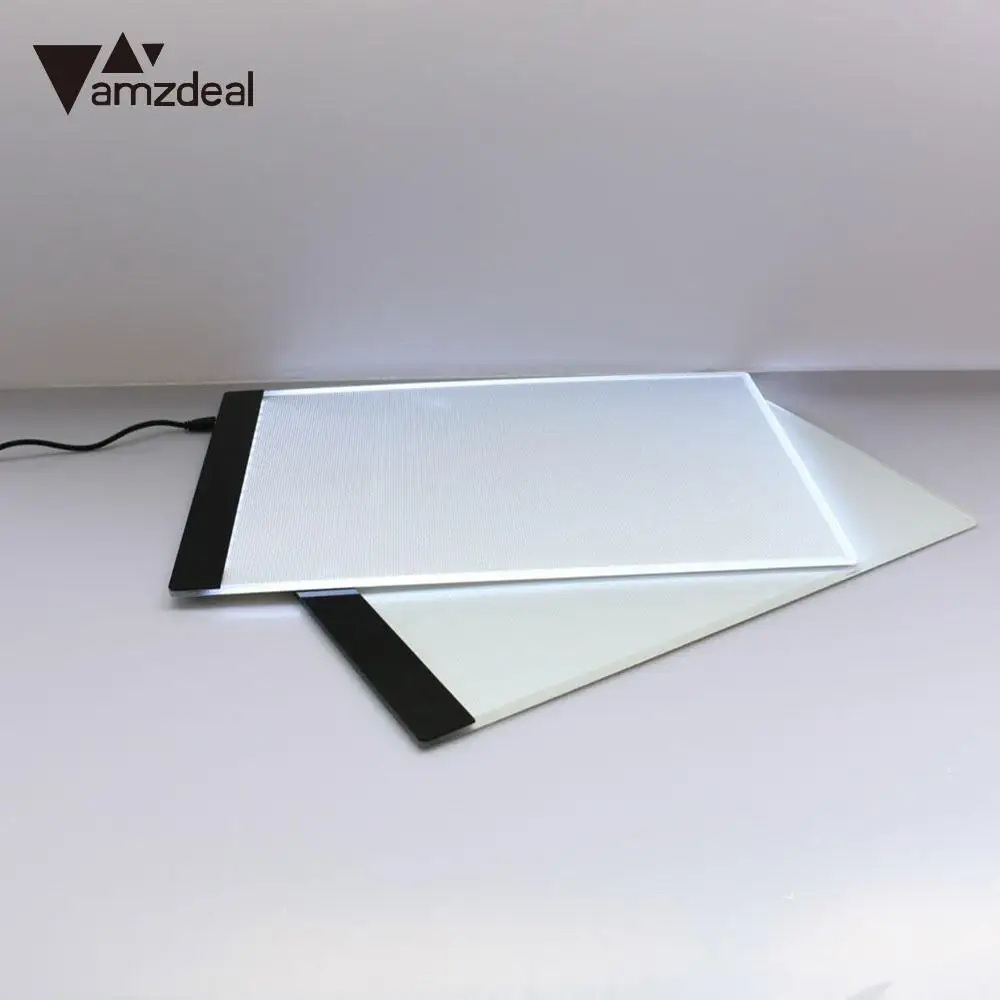 AMZDEAL A4 LED Light Drawing Board Stencil Tracing Draw Pervious Pads Tools Kits Without Dimmable drawing table | Компьютеры и офис