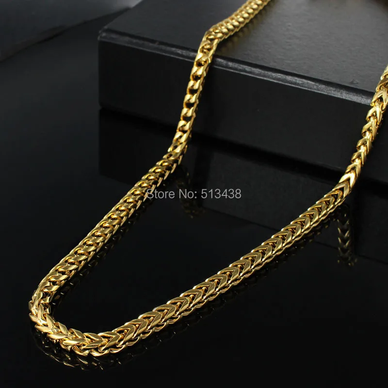 Free Shipping Good Gifts New Men's Stainless Steel Gold Solid Link Chain Necklace 6mm 24.6'' | Украшения и аксессуары
