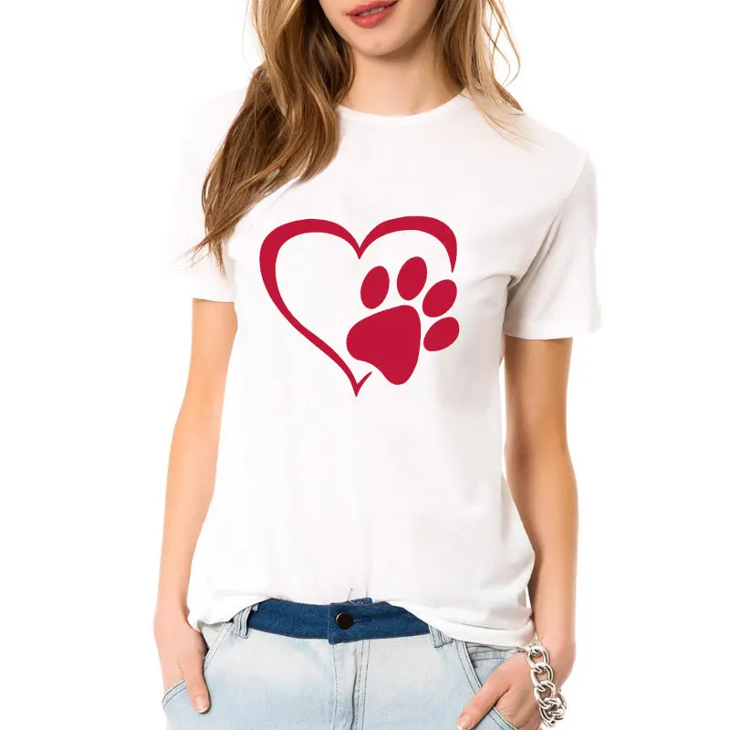 Новинка женские блузки с надписью &quotкошачьи следы&quot летняя футболка топ