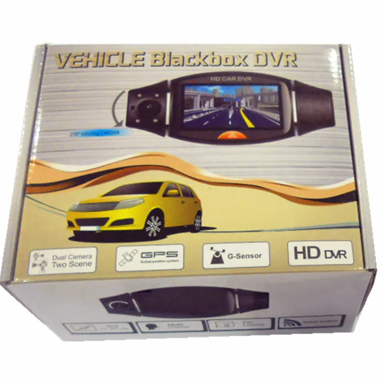 HD GPS Автомобильный регистратор с двойным объективом широкоугольный датчик
