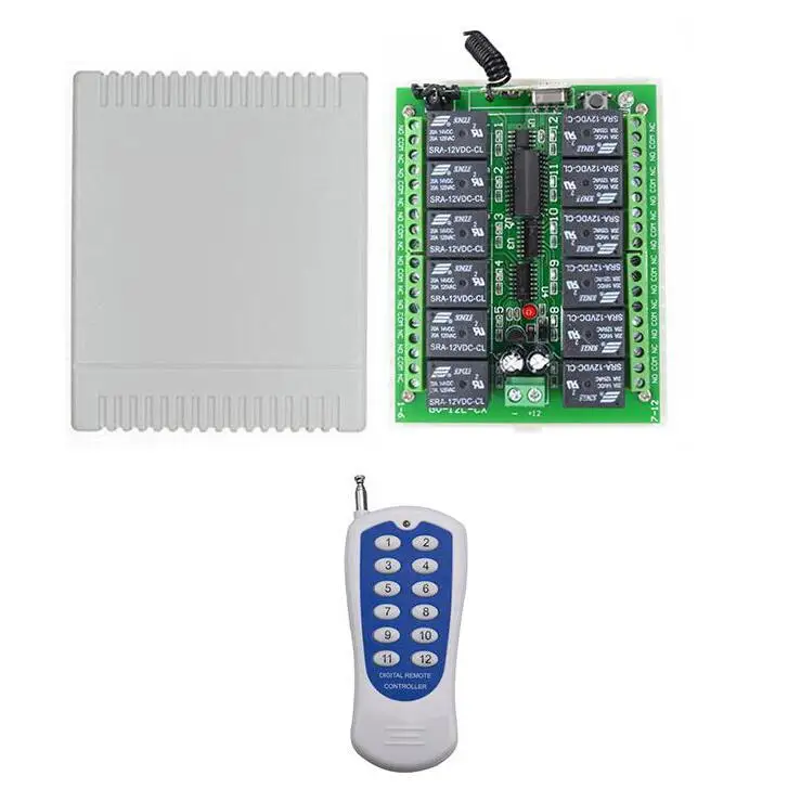 DC 12V 24V 10A 12 CH 12CH Радиоуправляемый Лер RF беспроводной пульт дистанционного