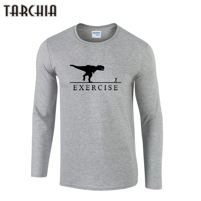 

TARCHIA, новинка 2022 года, модная мужская футболка для упражнений, брендовая мужская футболка с длинным рукавом, яркая Мужская футболка, 100% хлопок