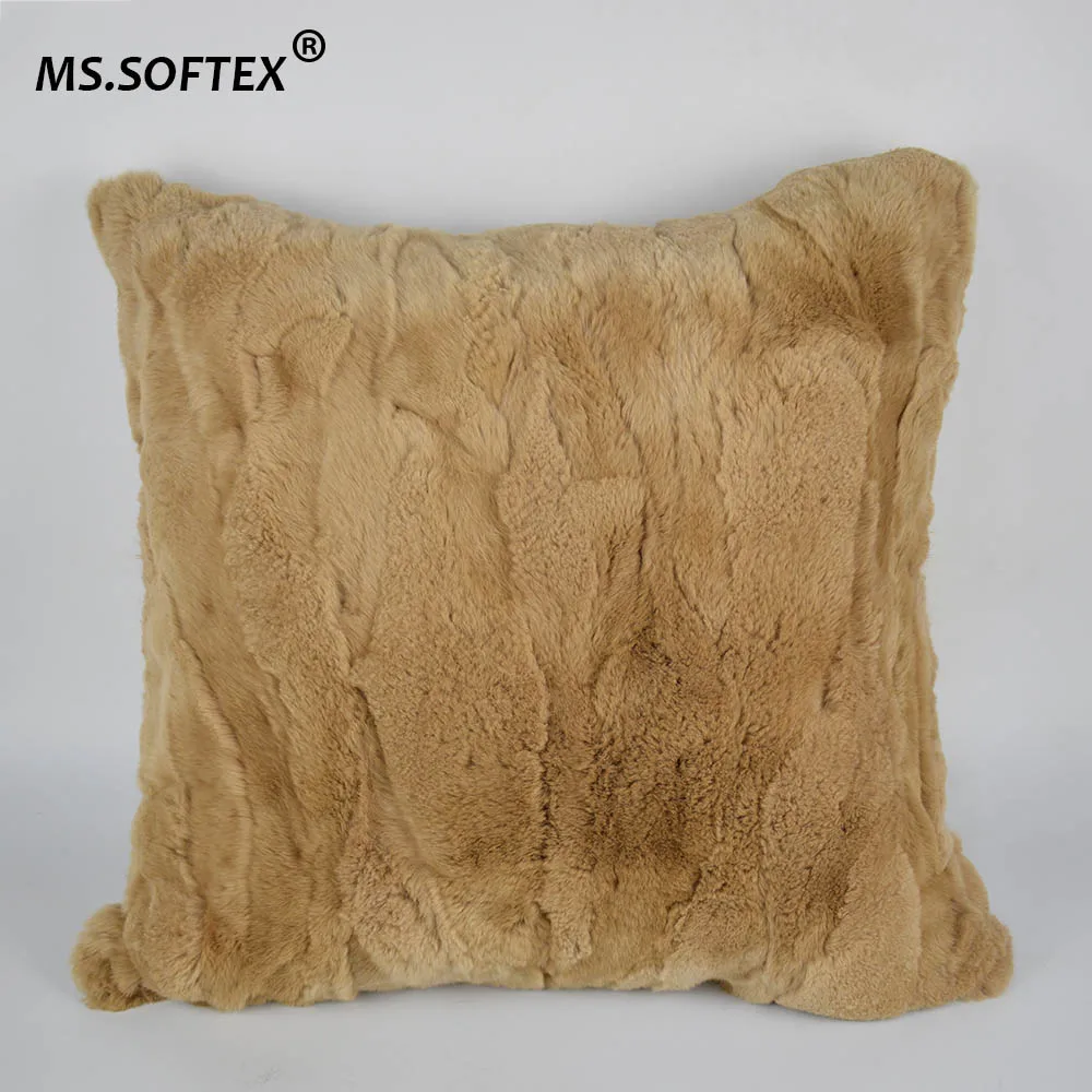 Наволочка из меха кролика MS.Softex наволочка натурального для подушки украшение