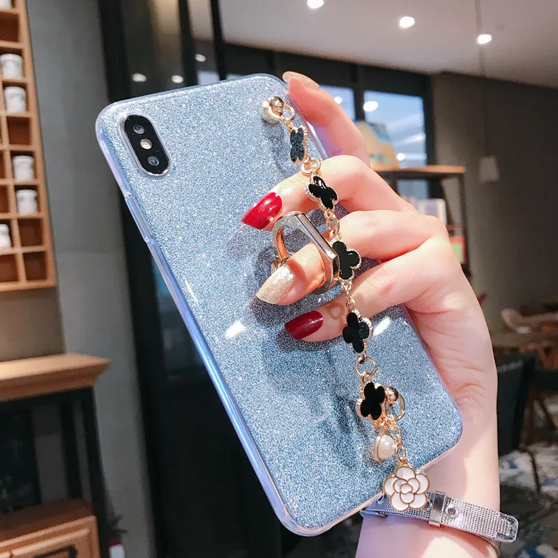 Blue in Clover Блестящие Чехлы для samsung Galaxy S10, S9, S8 Plus, S10E, S5, S7, S6 Edge Plus, Note 9, 8, 5, Note 10 Pro, шикарные кольца, клевер, Чехлы, бампер - Цвет: Blue in Clover
