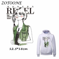 zotoone beautiful classy lady patch for clothes t shirt ironing on patches sticker diy heat transfer accessory washable applique