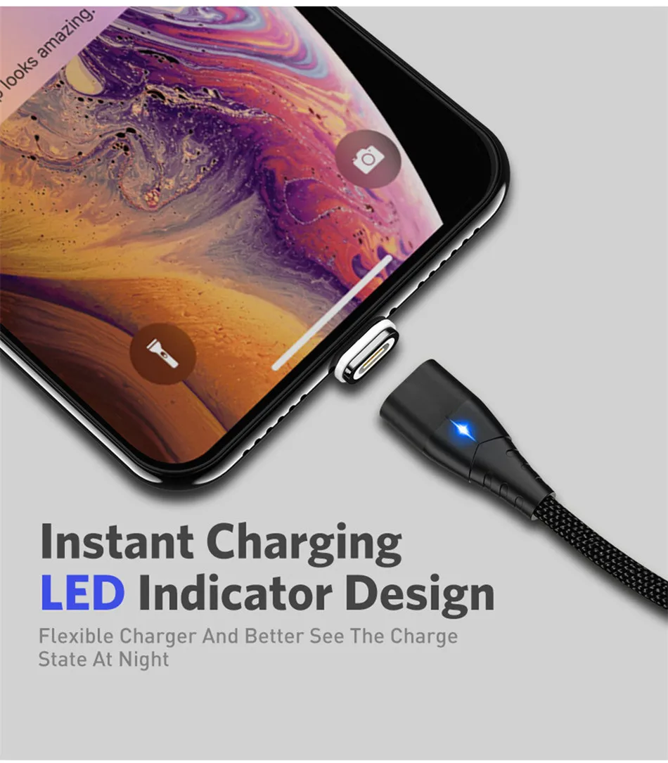 Магнитный зарядный кабель для телефона, Micro USB кабель для iPhone XR XS Max X Xiaomi, магнитное зарядное устройство, usb type C, светодиодный кабель для зарядки