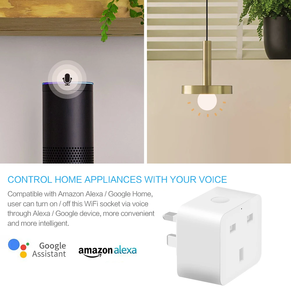 Mini Smart Socket Outlet Compatible with Alexa Google Home IFTTT 10A 2300W Wifi Switch for Android iOS Smartphone | Обустройство дома