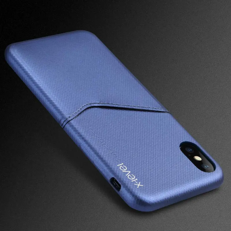 X-Level роскошный с отделением для визитки телефонные чехлы iPhone 7X6 8 жесткая задняя