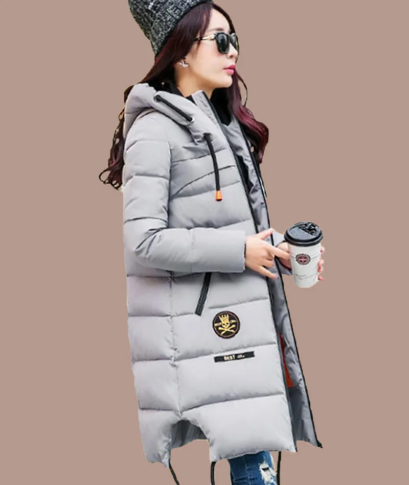 

2016 Winter Thickening Women Parkas Women's Wadded Jacket Outerwear Fashion Cotton-padded Jacket Medium-long Coat Army Green