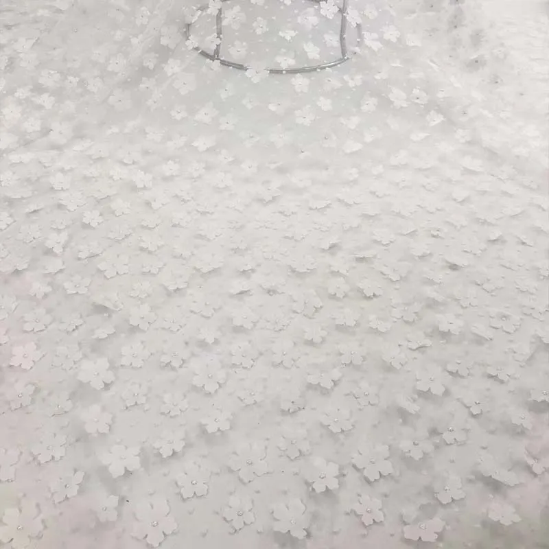 Новая кружевная ткань 3D цветок африканская Тюль высокого качества нигерийская