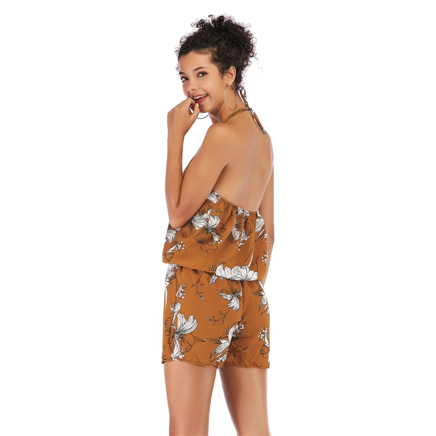 Комбинезон в богемном стиле женские Повседневное пикантные с открытыми плечами