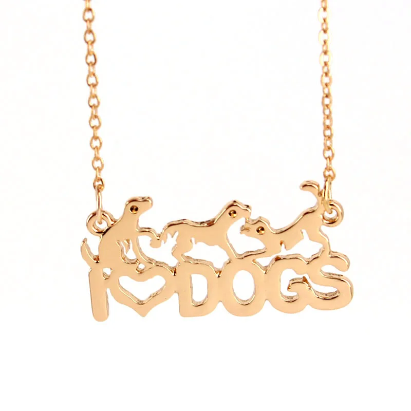 

hzew cute i love dog pendant necklace three dog gift necklaces