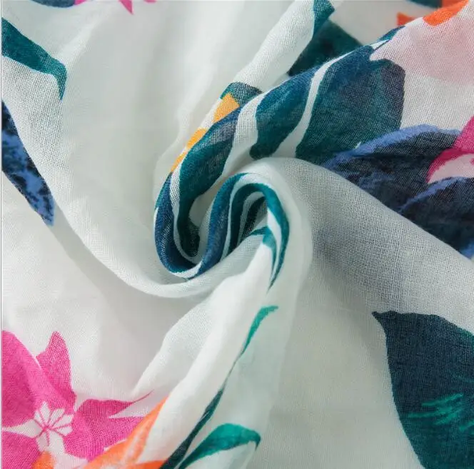 

FashionSmall fresh scarf Women green tropical plant color tassel scarfs seaside holiday beach towel