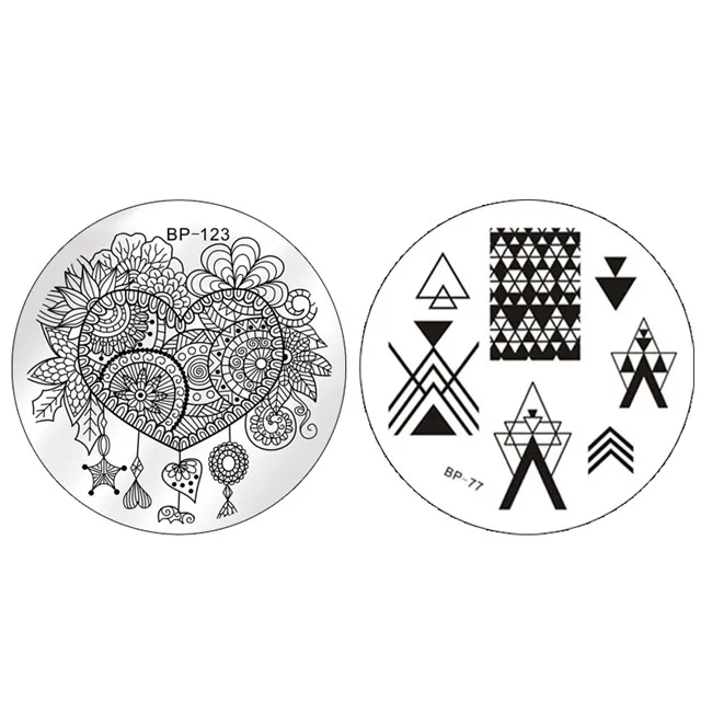 Pattern4 2 шт./компл. BORN красивый, Круглый штамповочная пластина мечта перо сердце Птицы Маникюр пластина с изображениями для нейл-арта - Цвет: Pattern4