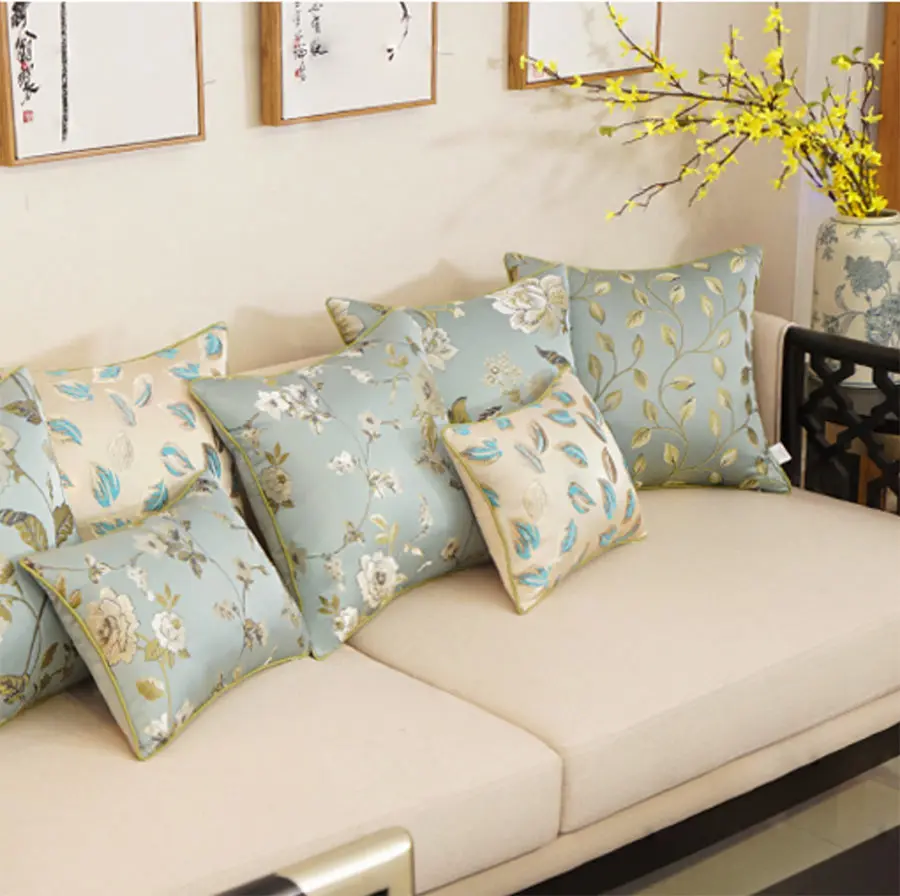 Наволочка в ретро стиле с цветами и листом/чехол альмофадасом винтажная накидка