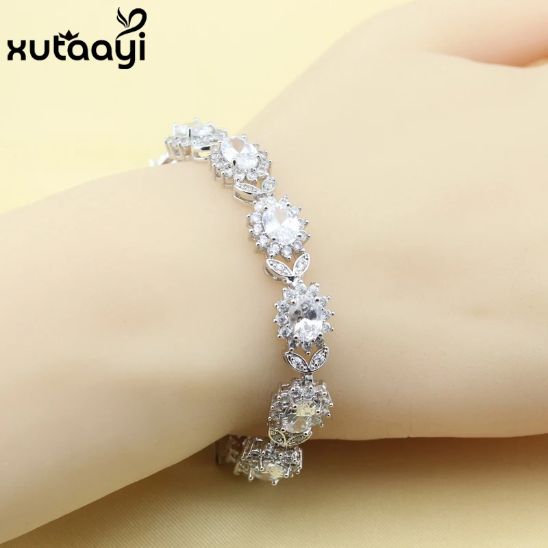 Новый цветок многоцветные камни кубического циркония стерлингового серебра