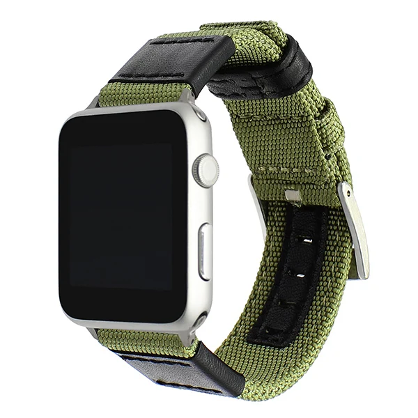 Холщовый нейлоновый и кожаный ремешок для часов iWatch Apple Watch 38 мм 42 мм 40 мм 44 мм серия 5 4 3 2 1 ремешок стальной ремешок с пряжкой наручный ремень